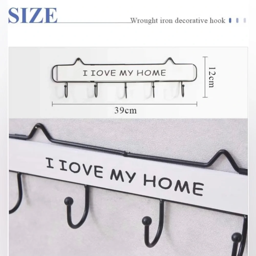 Wall Mounted Key Holder, Wooden Retro Farmhouse Wall Decorative Rack- White NWT